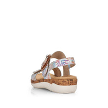Load image into Gallery viewer, Remonte Crackled Tropical Leather Velcro &amp; Buckle Open Toe Comfort Sandal
