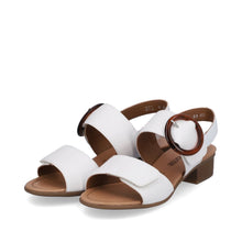 Load image into Gallery viewer, Remonte White Leather Double Velcro Strap Open Toe Block Heel Sandal - Boutique on the Green 
