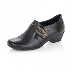 Remonte Leather Strap Detail Heeled Shoe