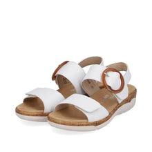 Load image into Gallery viewer, Remonte Suede Leather Double Strap Velcro With Cork Trim Open Toe Comfort Sandal
