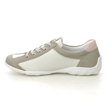 Load image into Gallery viewer, Remonte White &amp; Sage Zip &amp; Lace Up Trainer
