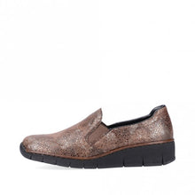 Load image into Gallery viewer, Rieker Brown Crackled Upper Slip On Loafer Moccasin Style Shoe - Boutique on the Green 
