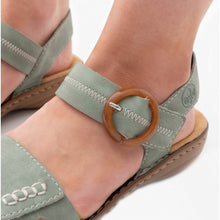 Load image into Gallery viewer, Rieker Green Double Strap Velcro With Circle Buckle Open Toe Sandal - Boutique on the Green 
