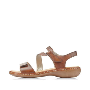 Rieker Leather Double Velcro Strap Open Toe Comfort Sandal - Boutique on the Green 