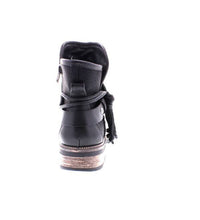 Load image into Gallery viewer, Rieker Black Chunky Rouched Fur Lined Ankle Boot
