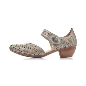Rieker leather cut out mary jane style heeled shoe
