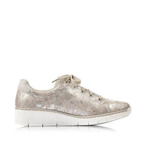 Rieker Metallic Punch Out Zip & Lace Up Trainer