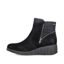 Load image into Gallery viewer, Rieker Black Suede Wedge Water Repellent Winter Chunky Boot - Boutique on the Green 
