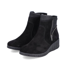 Load image into Gallery viewer, Rieker Black Suede Wedge Water Repellent Winter Chunky Boot - Boutique on the Green 

