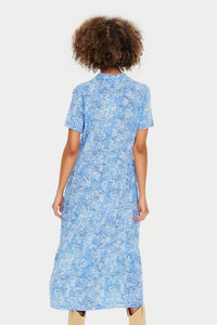 Saint Tropez Eda Ultramarine Leo Short Sleeve Tiered Printed Maxi Dress