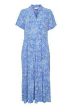 Load image into Gallery viewer, Saint Tropez Eda Ultramarine Leo Short Sleeve Tiered Printed Maxi Dress
