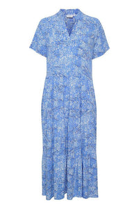 Saint Tropez Eda Ultramarine Leo Short Sleeve Tiered Printed Maxi Dress