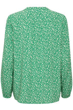 Load image into Gallery viewer, Saint Tropez Edasz Jelly Bean Ditsy Green Printed Long Sleeve Woven Shirt
