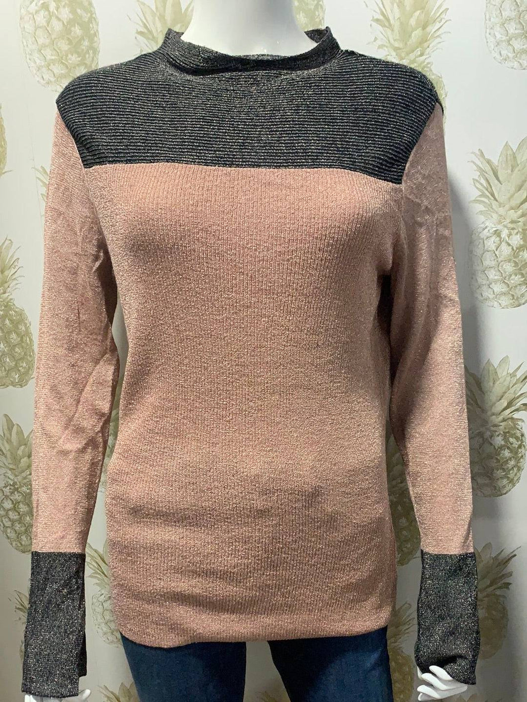 Shimmer lurex ribbed fine knit jumper - Boutique on the Green 