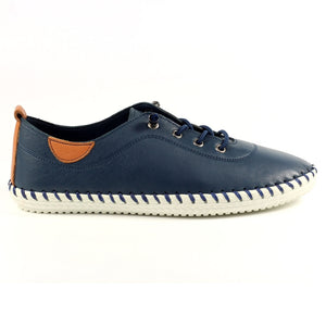 Lunar Shoes St Ives Leather Mock Lace Up Plimsoll - Boutique on the Green 