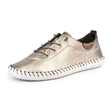 Load image into Gallery viewer, Lunar Shoes St Ives Leather Mock Lace Up Plimsol
