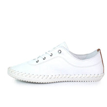 Load image into Gallery viewer, Lunar White St Ives Leather Mock Lace Up Plimsoll
