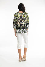 Load image into Gallery viewer, Orientique Izmir Green Printed Boho Pintuck 3/4 Sleeve Woven Blouse - Boutique on the Green 
