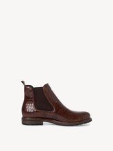 Load image into Gallery viewer, Tamaris Cognac Leather Moc Croc Pull On Chelsea Boot
