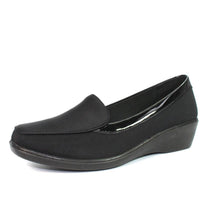 Load image into Gallery viewer, Lunar Tiggy black wedge full comfort shoe
