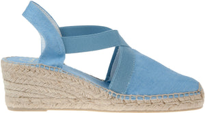 Vegan Closed Toe Linen Wedge Espadrille - Boutique on the Green