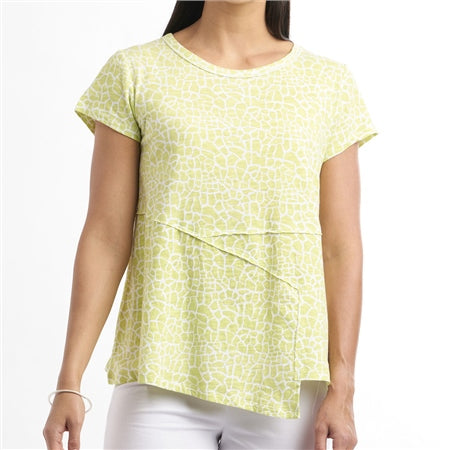 Foil Wireless Connection Cotton Printed Asymmetric T-Shirt - Boutique on the Green