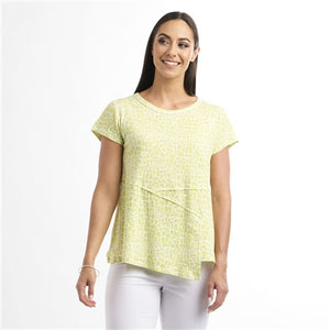 Foil Wireless Connection Cotton Printed Asymmetric T-Shirt - Boutique on the Green