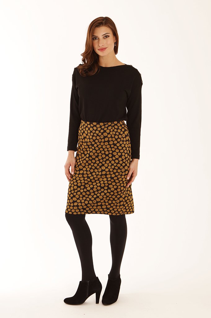 Pebble Print Jersey Stretch Knee Length Skirt - Boutique on the Green