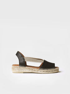Etna Flat Leather Open Toe Espadrille - Boutique on the Green