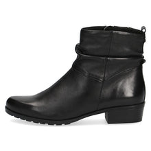 Load image into Gallery viewer, Caprice Black Super Soft Leather Rouched Ankle Boot - Boutique on the Green 
