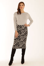 Load image into Gallery viewer, Zebra Jacquard Jersey Stretch Midi Skirt - Boutique on the Green
