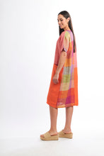Load image into Gallery viewer, Foil Three Is Company 100% Linen Check Fiesta Loose dress - Boutique on the Green
