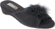 Load image into Gallery viewer, Allure Wedge Open Toe Mule Pom Pom Trim Slipper - Boutique on the Green
