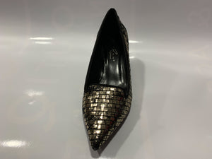 Gold & black shimmer pointed kitten heel shoe - Boutique on the Green
