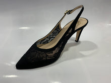 Load image into Gallery viewer, Black Spanish lace slingback pointed mid heel court shoe - Boutique on the Green
