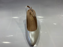 Load image into Gallery viewer, Leather white pearl mid heeled slingback shoe - Boutique on the Green
