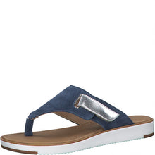 Load image into Gallery viewer, Marco Tozzi leather denim blue toe post mule - Boutique on the Green
