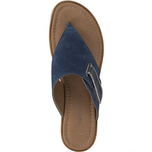 Load image into Gallery viewer, Marco Tozzi leather denim blue toe post mule - Boutique on the Green
