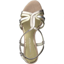 Load image into Gallery viewer, Marco Tozzi rose metallic strappy mid heel shoe - Boutique on the Green
