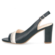 Load image into Gallery viewer, Caprice leather open toe slingback snake trim block heel - Boutique on the Green
