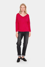 Load image into Gallery viewer, Saint Tropez Mila 3/4 Batwing Fine Knit Jumper With V-Neck - Boutique on the Green
