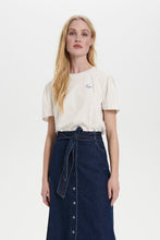 Load image into Gallery viewer, St Tropez Latha Stripe Short Sleeve Cotton T-Shirt With Embroidery - Boutique on the Green
