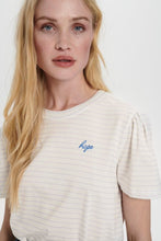 Load image into Gallery viewer, St Tropez Latha Stripe Short Sleeve Cotton T-Shirt With Embroidery - Boutique on the Green
