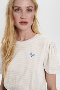St Tropez Latha Stripe Short Sleeve Cotton T-Shirt With Embroidery - Boutique on the Green