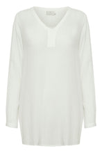 Load image into Gallery viewer, Kaffe Amber off white crinkle woven long sleeve tunic blouse - Boutique on the Green
