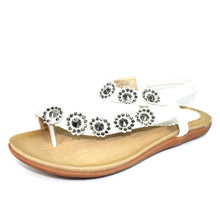 Load image into Gallery viewer, Charlotte Flower Applique Toe Loop Sandal - Boutique on the Green
