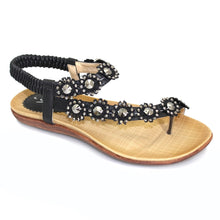 Load image into Gallery viewer, Charlotte Flower Applique Toe Loop Sandal - Boutique on the Green
