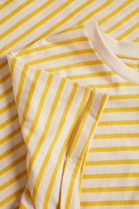 Saint Tropez organic cotton yellow & off white stripe t-shirt - Boutique on the Green