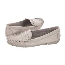 Tamaris Light Grey Soft Leather Moccasin - Boutique on the Green