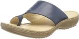 Marco Tozzi Leather Navy Toe Loop Slip On Mule Sandal - Boutique on the Green
